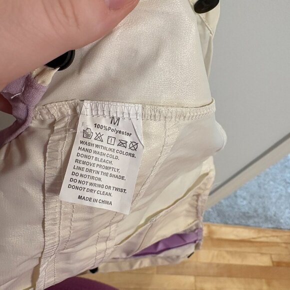 Dog Rain Jacket Cream Purple Covers Legs and Hood Size M - Picture 8 of 9